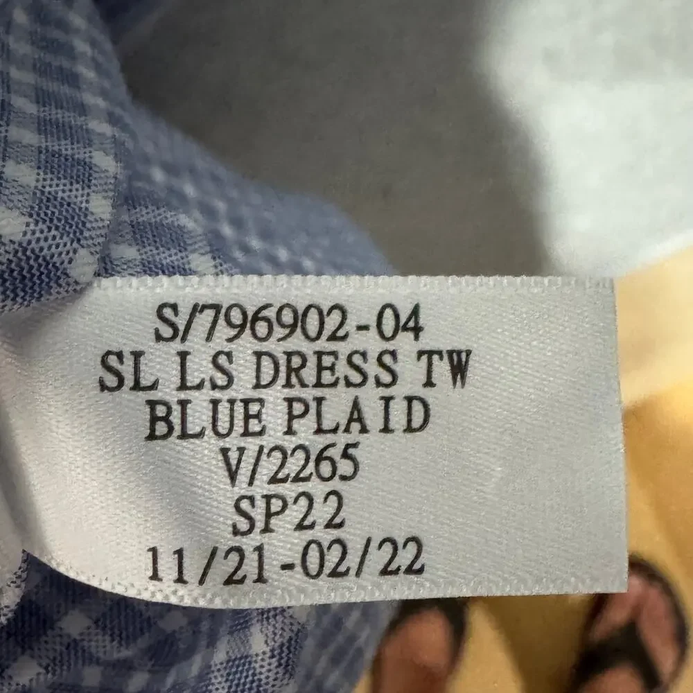 Banana Republic Mens S Slim Fit Blue Plaid Dress Shirt 100% Cotton Long Sleeve